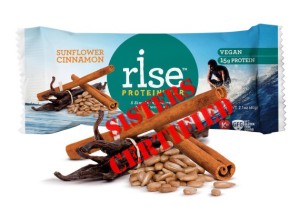 RiseBAR, sistersundercover-certified, sunflower cinnamon, vegan, local spotlight