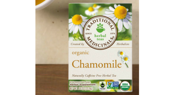 chamomile, traditional medicinals, tea, gluten free, dairy free