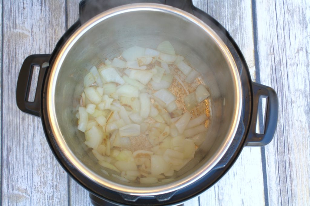 Onions Sauteeing for Butternut Squash Soup