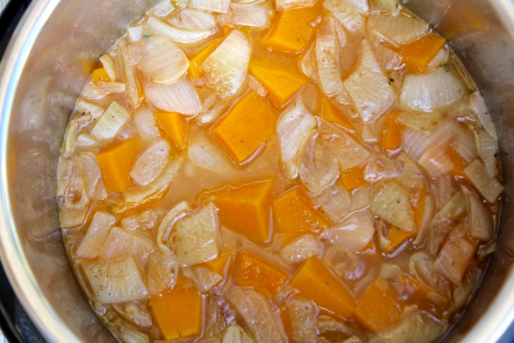 Butternut Squash Soup before Pureed